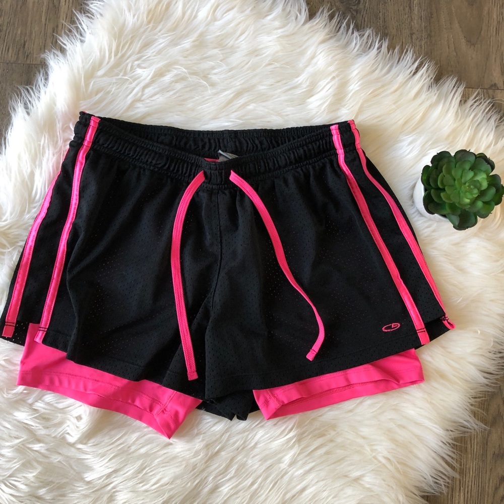 Black & Hot pink C9 active shorts